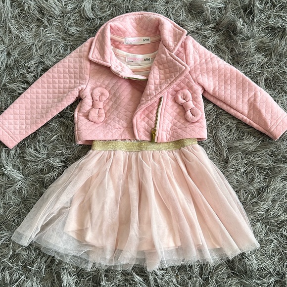 2pc Set Baby Girl Dress And Pink Blazer - Picture 2 of 7